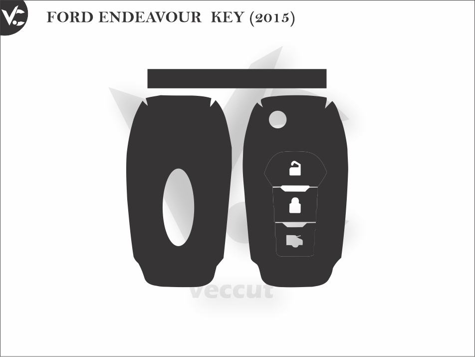 FORD ENDEAVOUR KEY (2015) Car Key Wrap Cutting Template
