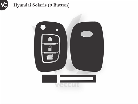 Hyundai Solaris (3 Button) Wrap Cutting Template