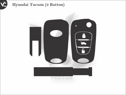 Hyundai Tucson (3 Button) Wrap Cutting Template