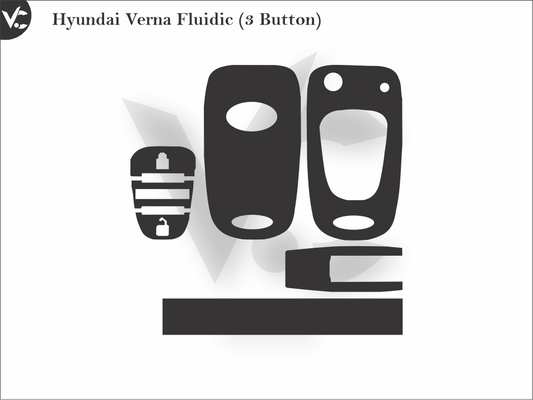 Hyundai Verna Fluidic (3 Button) Wrap Cutting Template