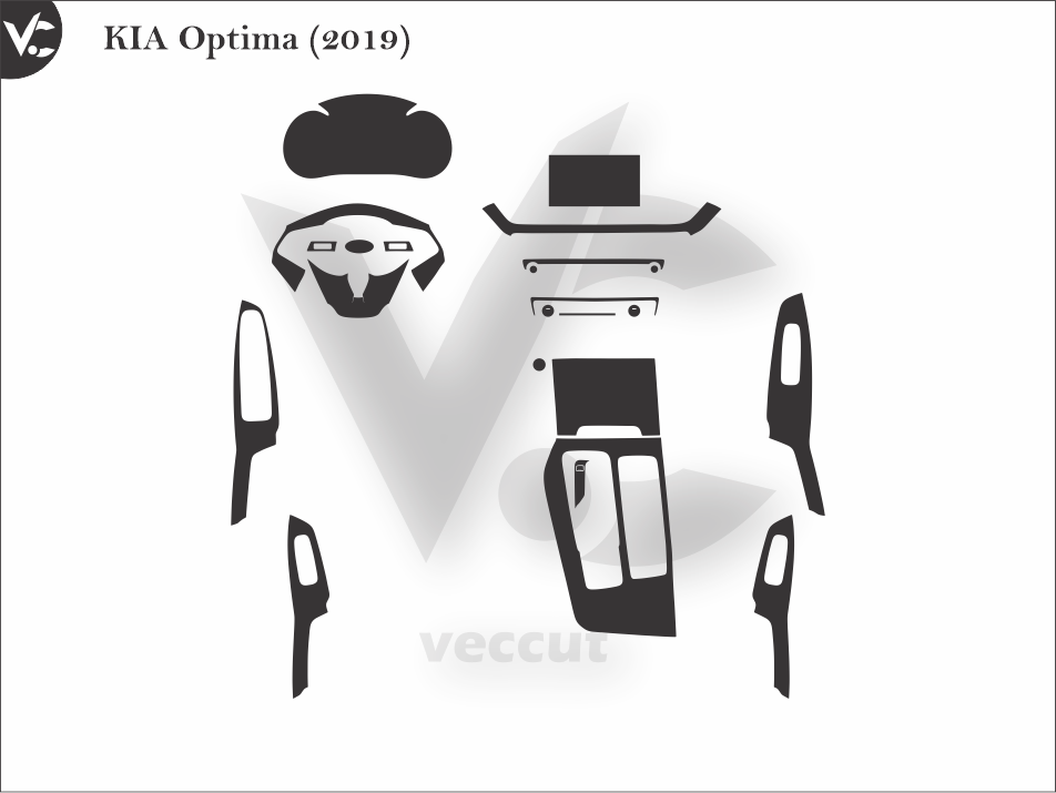 KIA Optima (2019) Wrap Cutting Template