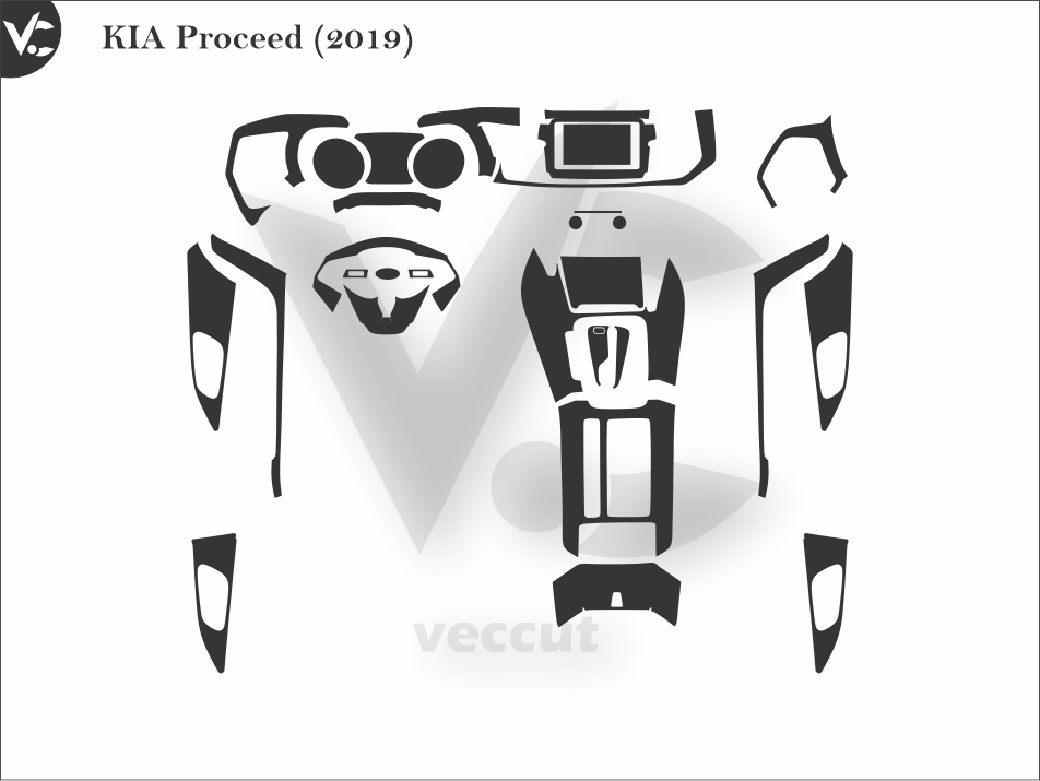 KIA Proceed (2019) Wrap Cutting Template