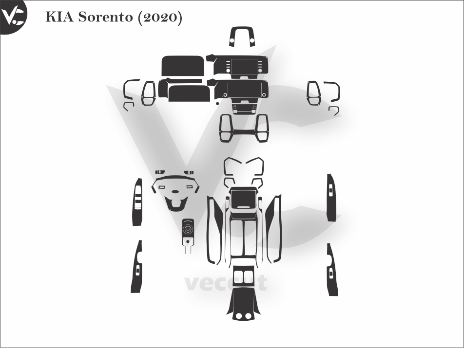 KIA Sorento (2020) Wrap Cutting Template