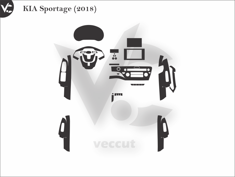 KIA Sportage (2018) Wrap Cutting Template