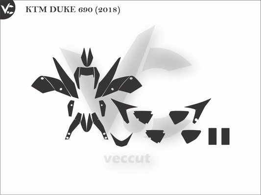 KTM DUKE 690 (2018) Wrap Cutting Template