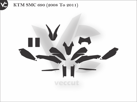KTM SMC 690 (2008 To 2011) Wrap Cutting Template