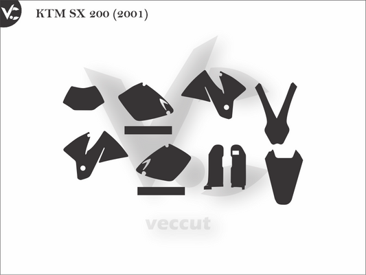 KTM SX 200 (2001) Wrap Cutting Template