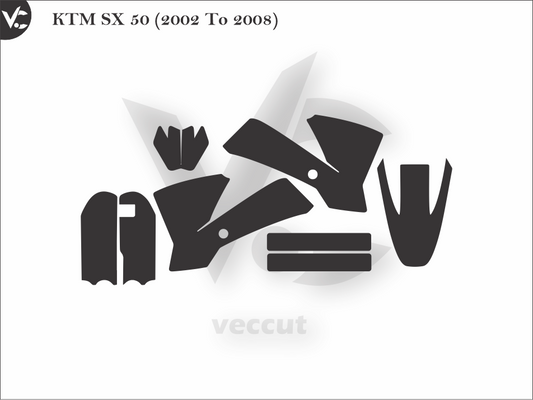 KTM SX 50 (2002 To 2008) Wrap Cutting Template