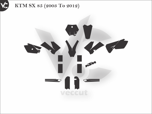 KTM SX 85 (2003 To 2012) Wrap Cutting Template
