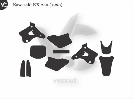 Kawasaki KX 250 (1996) Wrap Cutting Template
