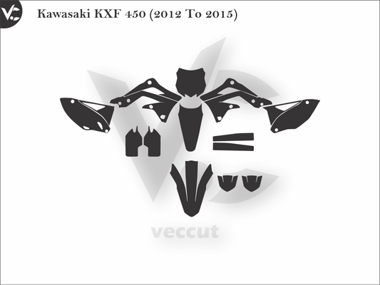 Kawasaki KXF 450 (2012 To 2015) Wrap Cutting Template