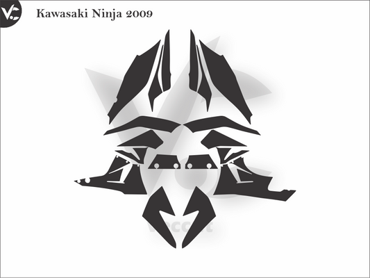 Kawasaki Ninja 2009 Wrap Cutting Template