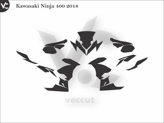Kawasaki Ninja 400 2018 Wrap Cutting Template