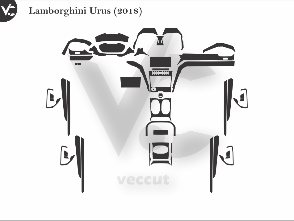 Lamborghini Urus (2018) Wrap Cutting Template