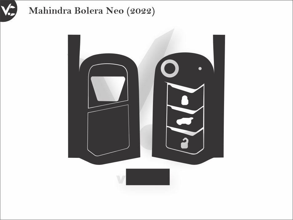 Mahindra Bolera Neo (2022) Wrap Cutting Template