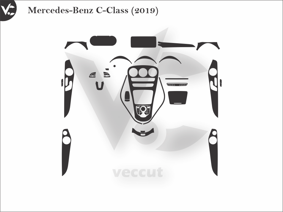 Mercedes-Benz C-Class (2019) Wrap Cutting Template