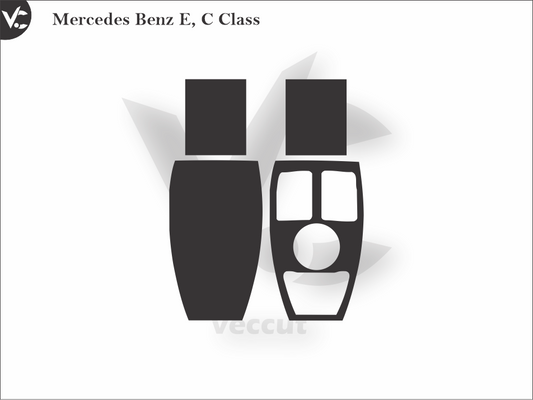 Mercedes Benz E, C Class Car Key Wrap Cutting Template