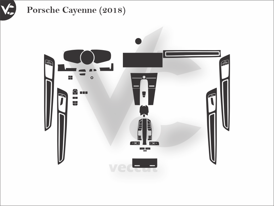 Porsche Cayenne (2018) Wrap Cutting Template