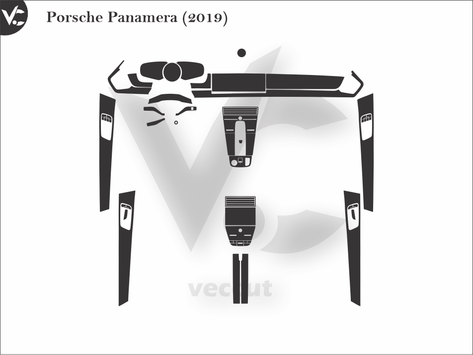 Porsche Panamera (2019) Wrap Cutting Template