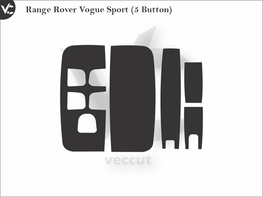 Range Rover Vogue Sport (5 Button) Car Key Wrap Cutting Template