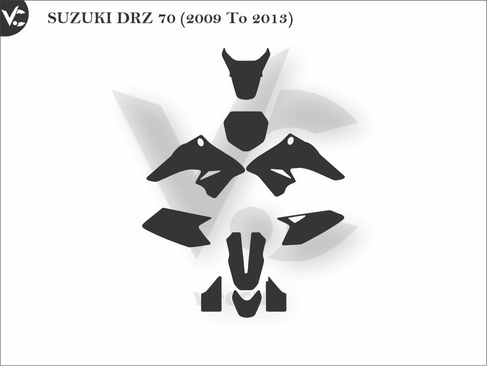 SUZUKI DRZ 70 (2009 To 2013) Wrap Cutting Template