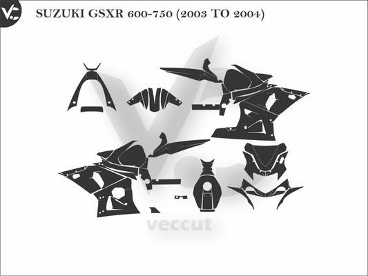 SUZUKI GSXR 600-750 (2003 TO 2004) Wrap Cutting Template