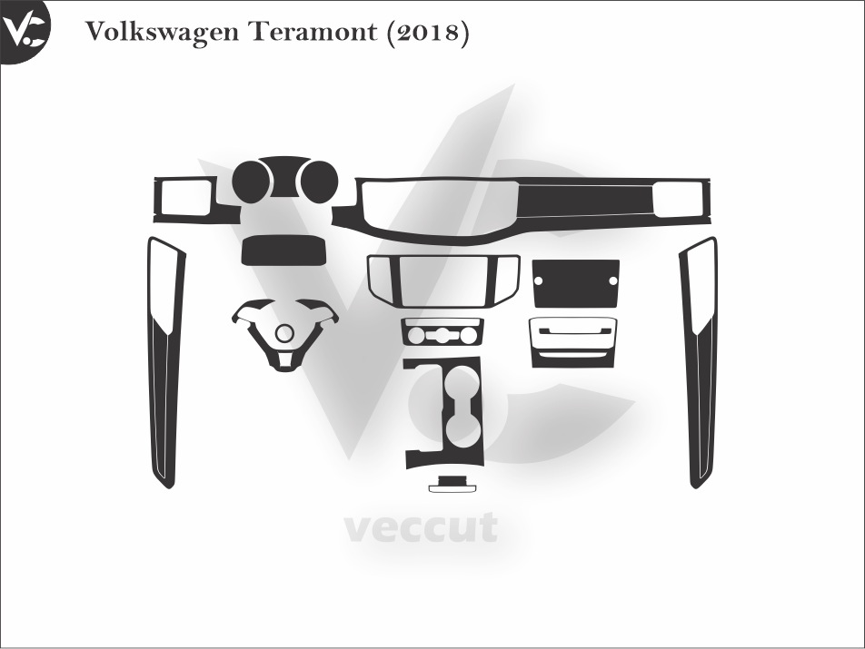 Volkswagen Teramont (2018) Wrap Cutting Template