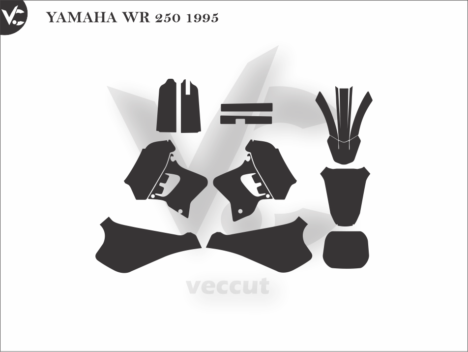 YAMAHA WR 250 1995 Wrap Cutting Template