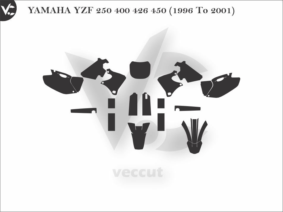 YAMAHA YZF 250 400 426 450 (1996 To 2001) Wrap Cutting Template