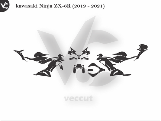 Kawasaki Ninja ZX-6R (2019 - 2021) Wrap Cutting Template