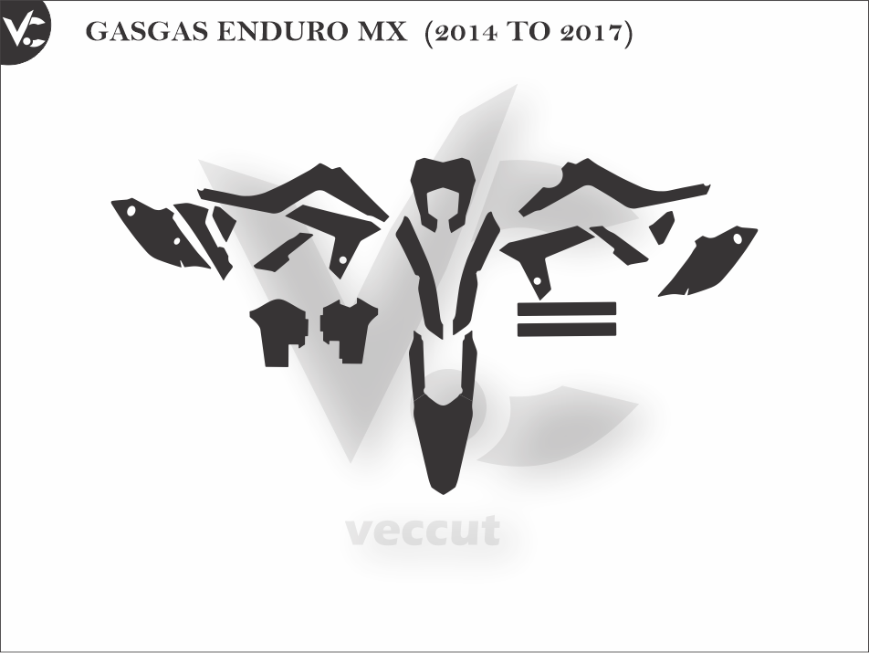 GASGAS ENDURO MX (2014 TO 2017) Wrap Cutting Template