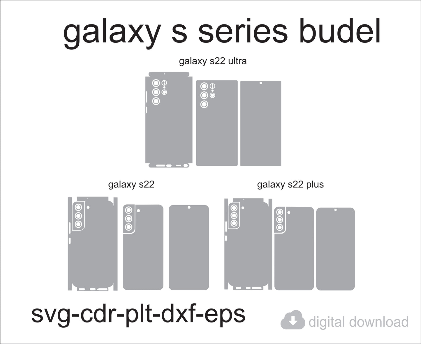 Samsung S22 bundel Skin Template Vector