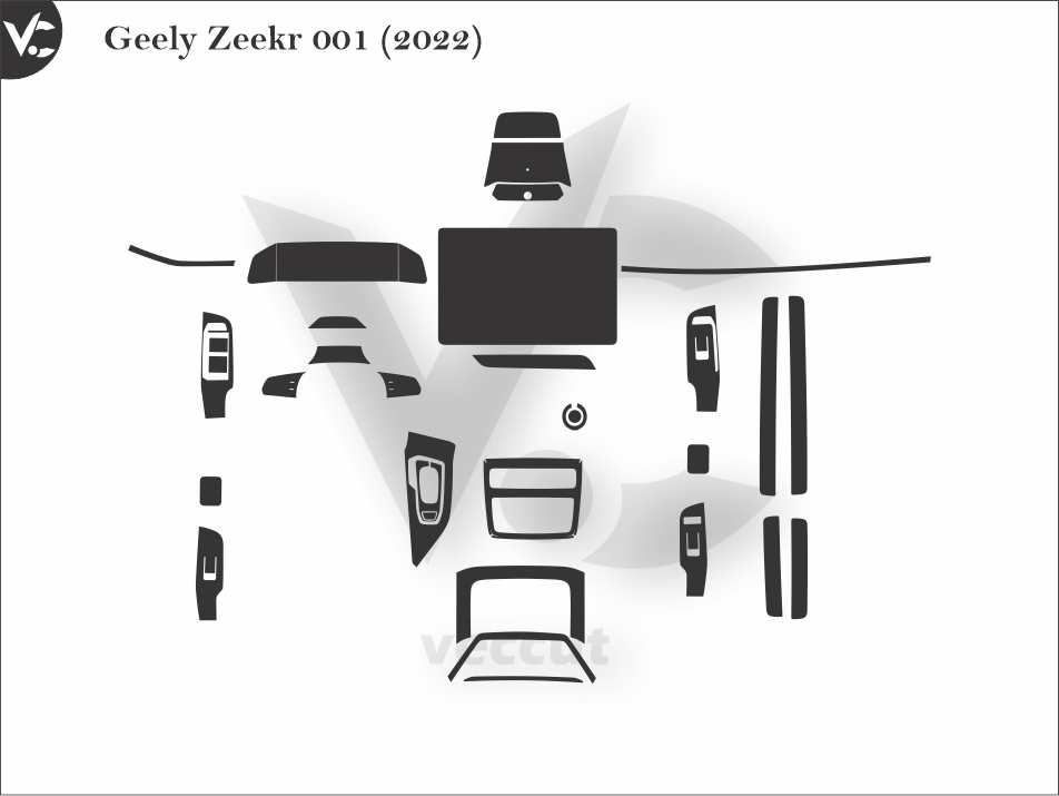 Geely Zeekr 001 (2022) Wrap Cutting Template