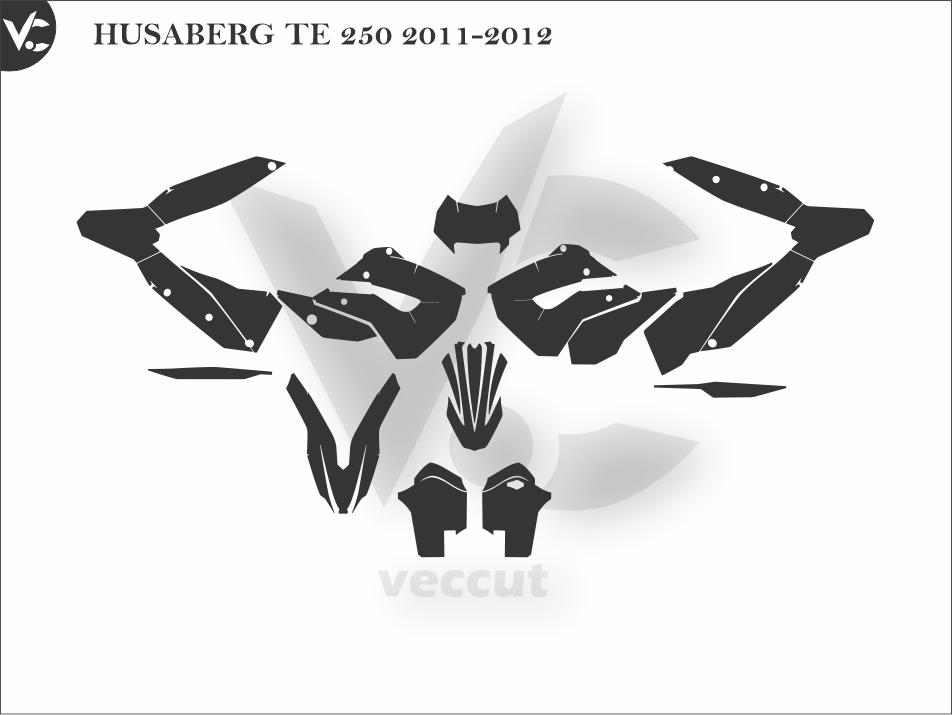 HUSABERG TE 250 2011-2012 Wrap Cutting Template
