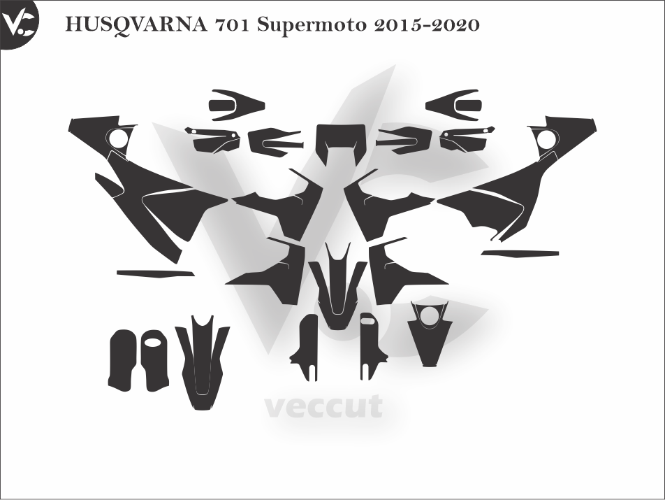 HUSQVARNA 701 Supermoto 2015-2020 Wrap Cutting Template