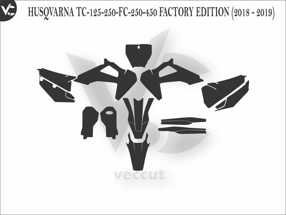 HUSQVARNA TC-125-250-FC-250-450 FACTORY EDITION (2018 - 2019) Wrap Cutting Template