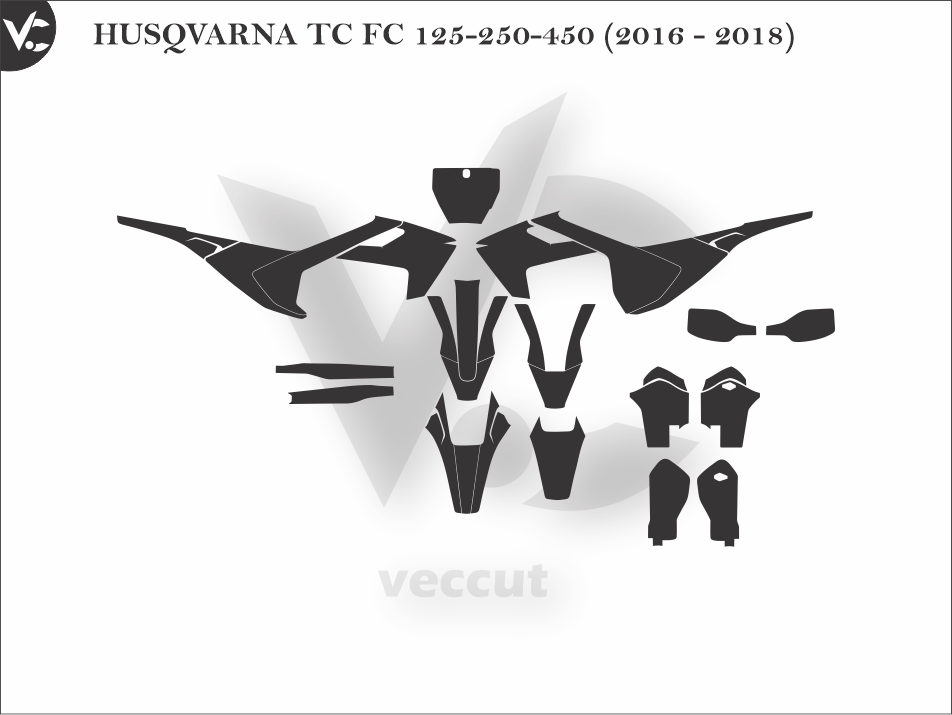 HUSQVARNA TC FC 125-250-450 (2016 - 2018) Wrap Cutting Template