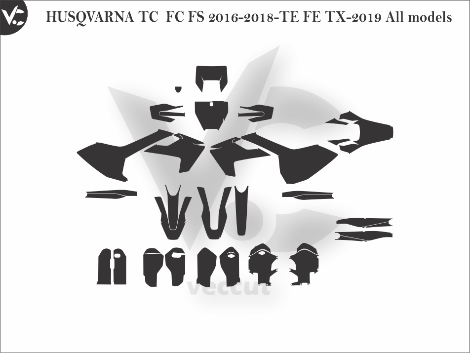 HUSQVARNA TC  FC FS 2016-2018-TE FE TX-2019 All models Wrap Cutting Template