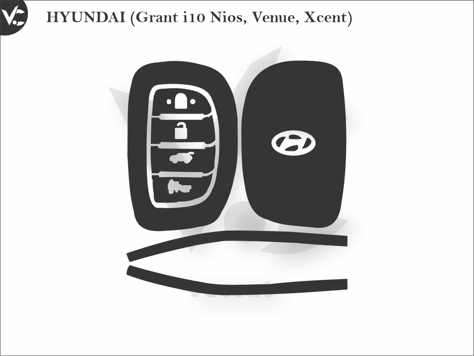 HYUNDAI (Grant i10 Nios, Venue, Xcent) Wrap Cutting Template