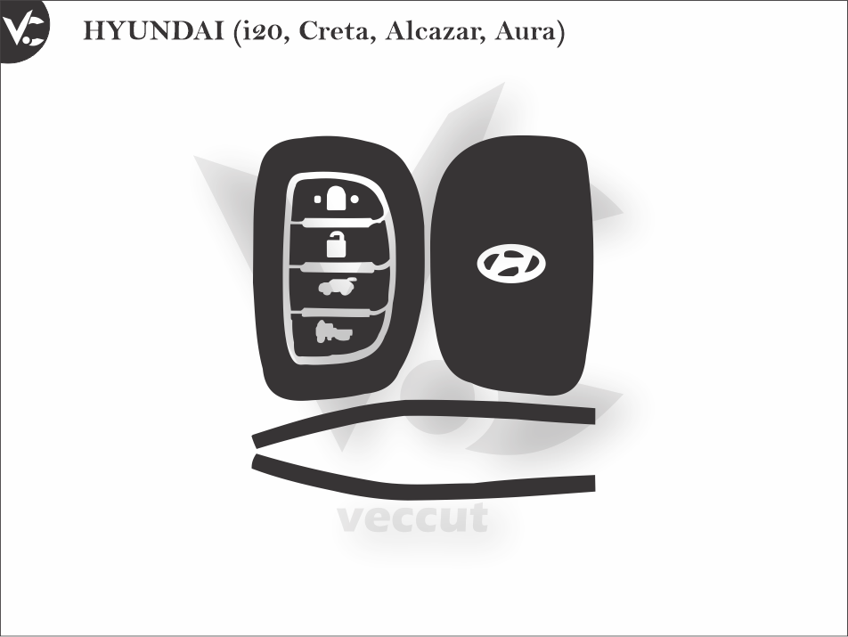 HYUNDAI (i20, Creta, Alcazar, Aura) Wrap Cutting Template - Veccut ...