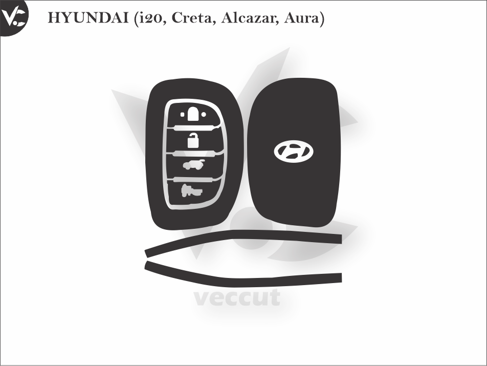 HYUNDAI (i20, Creta, Alcazar, Aura) Wrap Cutting Template