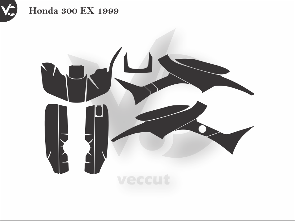 Honda 300 EX 1999 Wrap Cutting Template