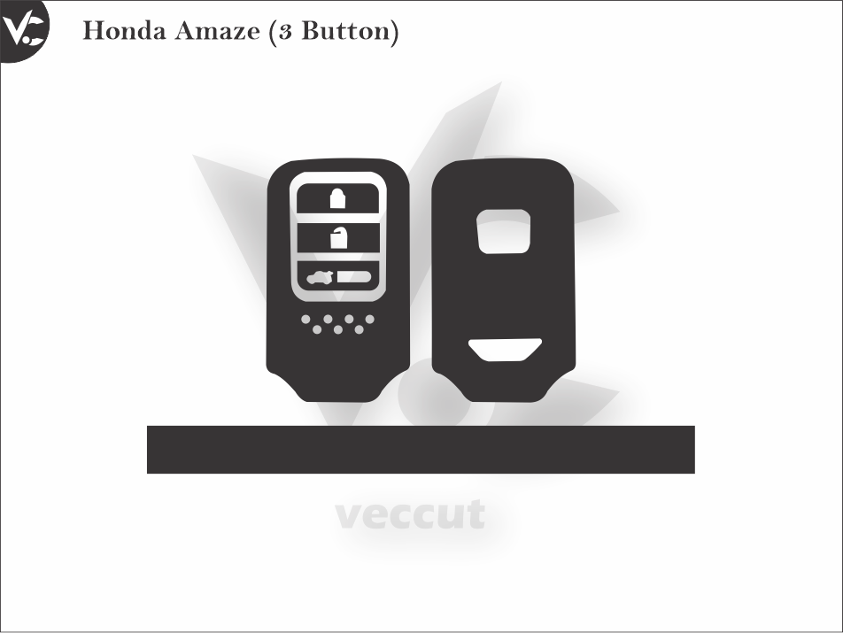 Honda Amaze (3 Button) Wrap Cutting Template