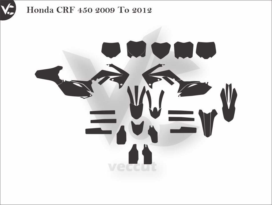 Honda CRF 450 2009 To 2012 Wrap Cutting Template