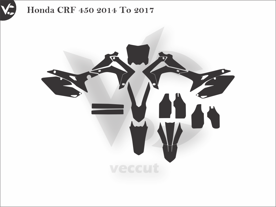 Honda CRF 450 2014 To 2017 Wrap Cutting Template