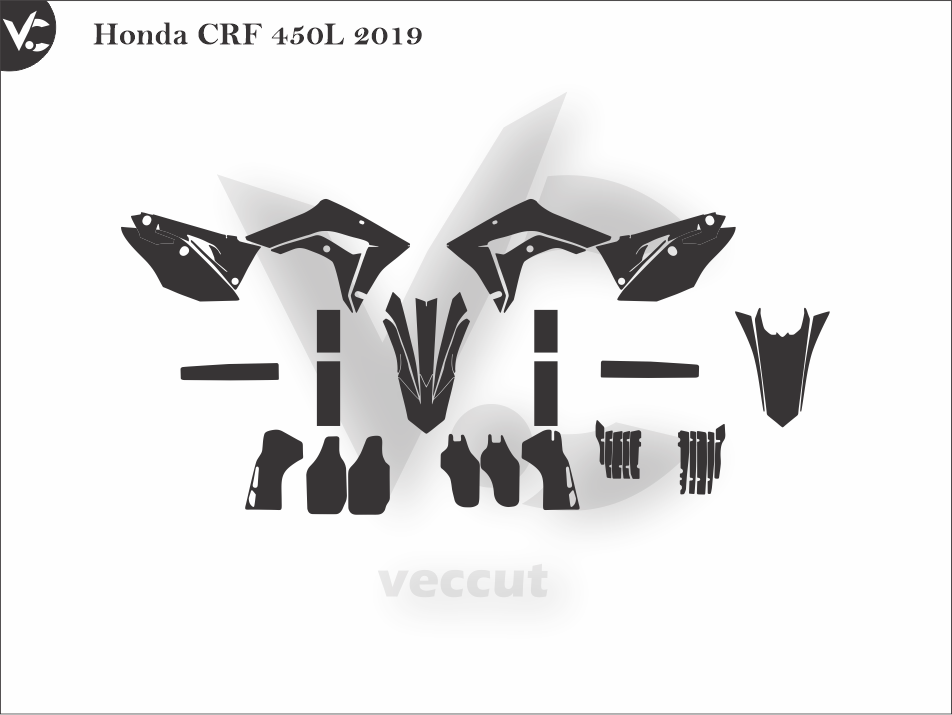 Honda CRF 450L 2019 Wrap Cutting Template