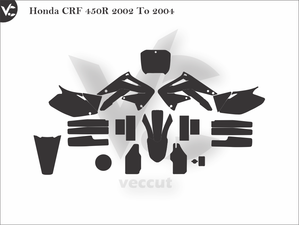 Honda CRF 450R 2002 To 2004 Wrap Cutting Template