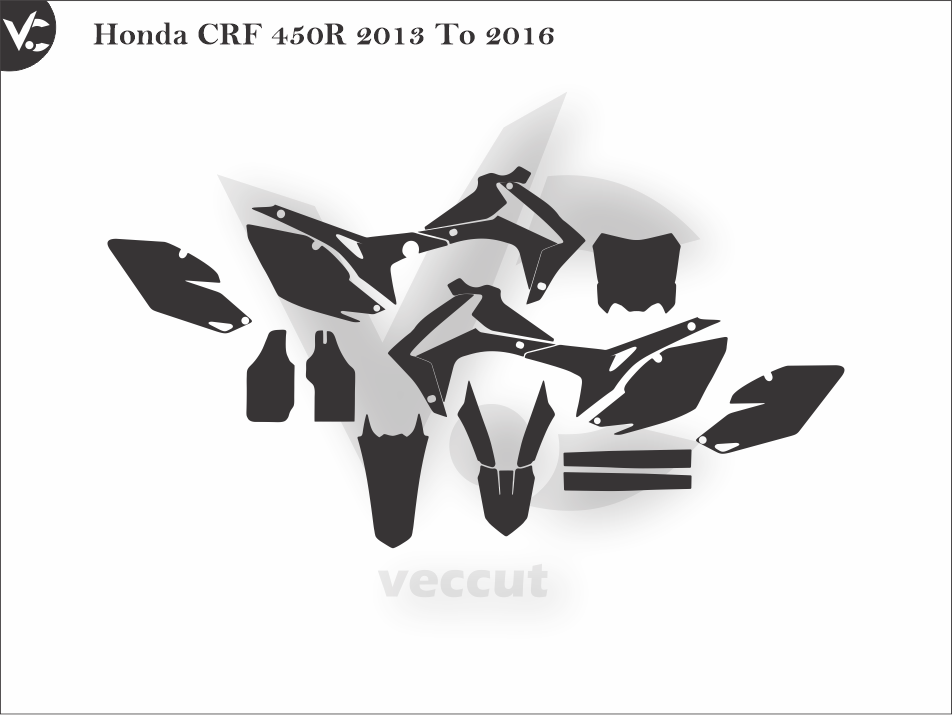 Honda CRF 450R 2013 To 2016 Wrap Cutting Template