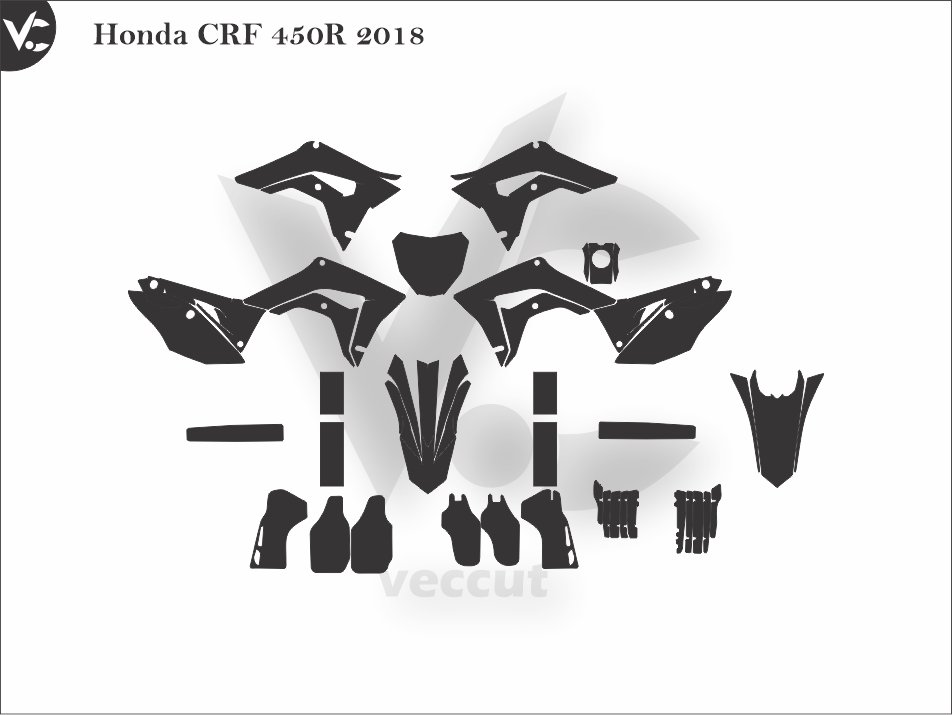 Honda CRF 450R 2018 Wrap Cutting Template