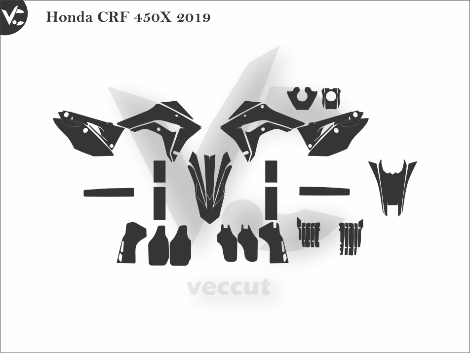 Honda CRF 450X 2019 Wrap Cutting Template